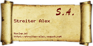 Streiter Alex névjegykártya